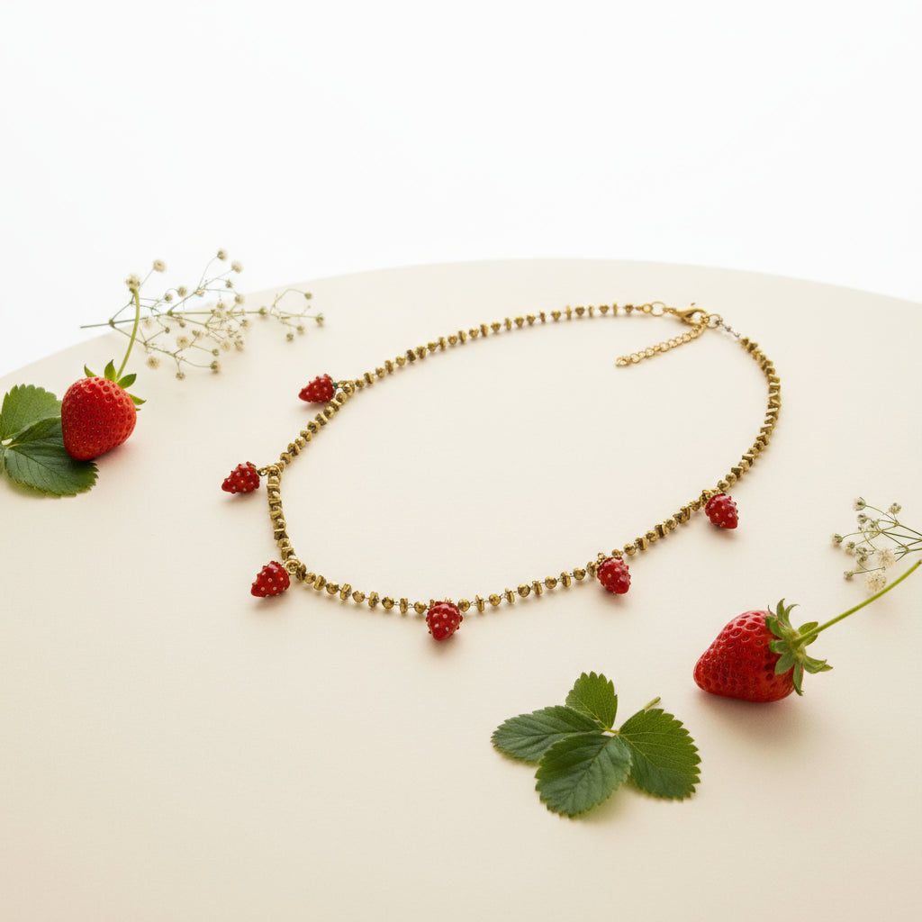 collar fresas silvestres treintaytantos mood accesorios moda oviedo