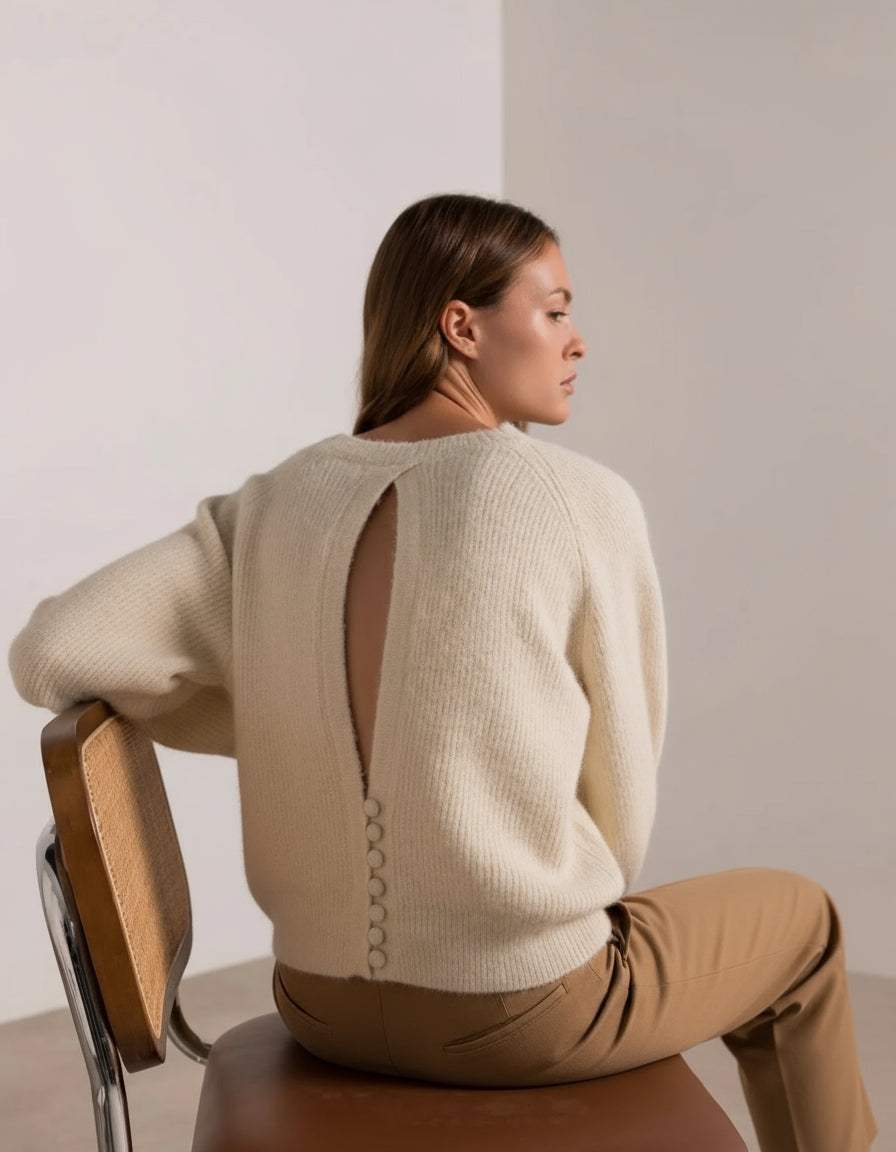 jersey lana crudo escote espalda treintaytantos mood moda oviedo