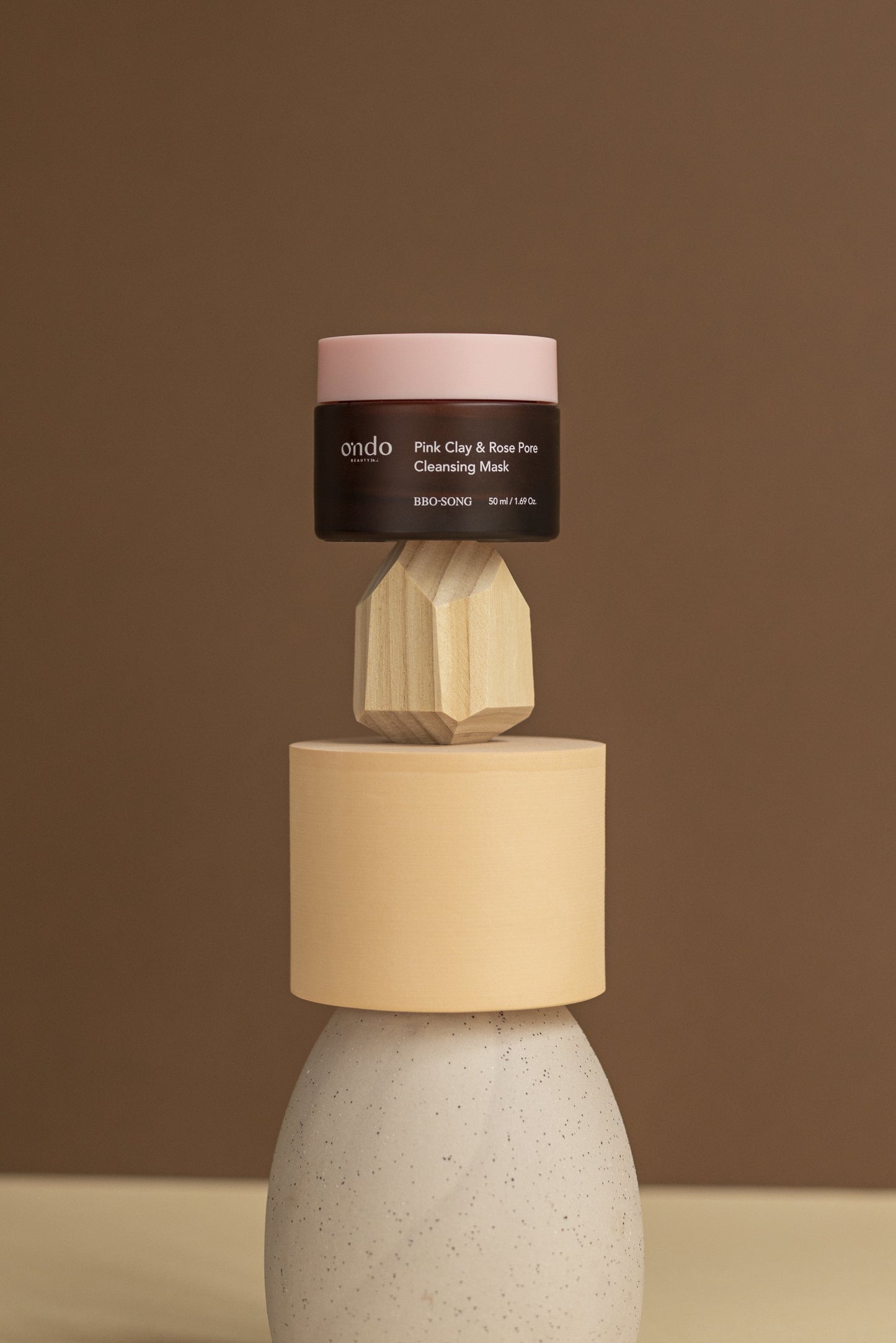 ondo beauty pink clay rose pore cleansing mask envase diseño fotografico