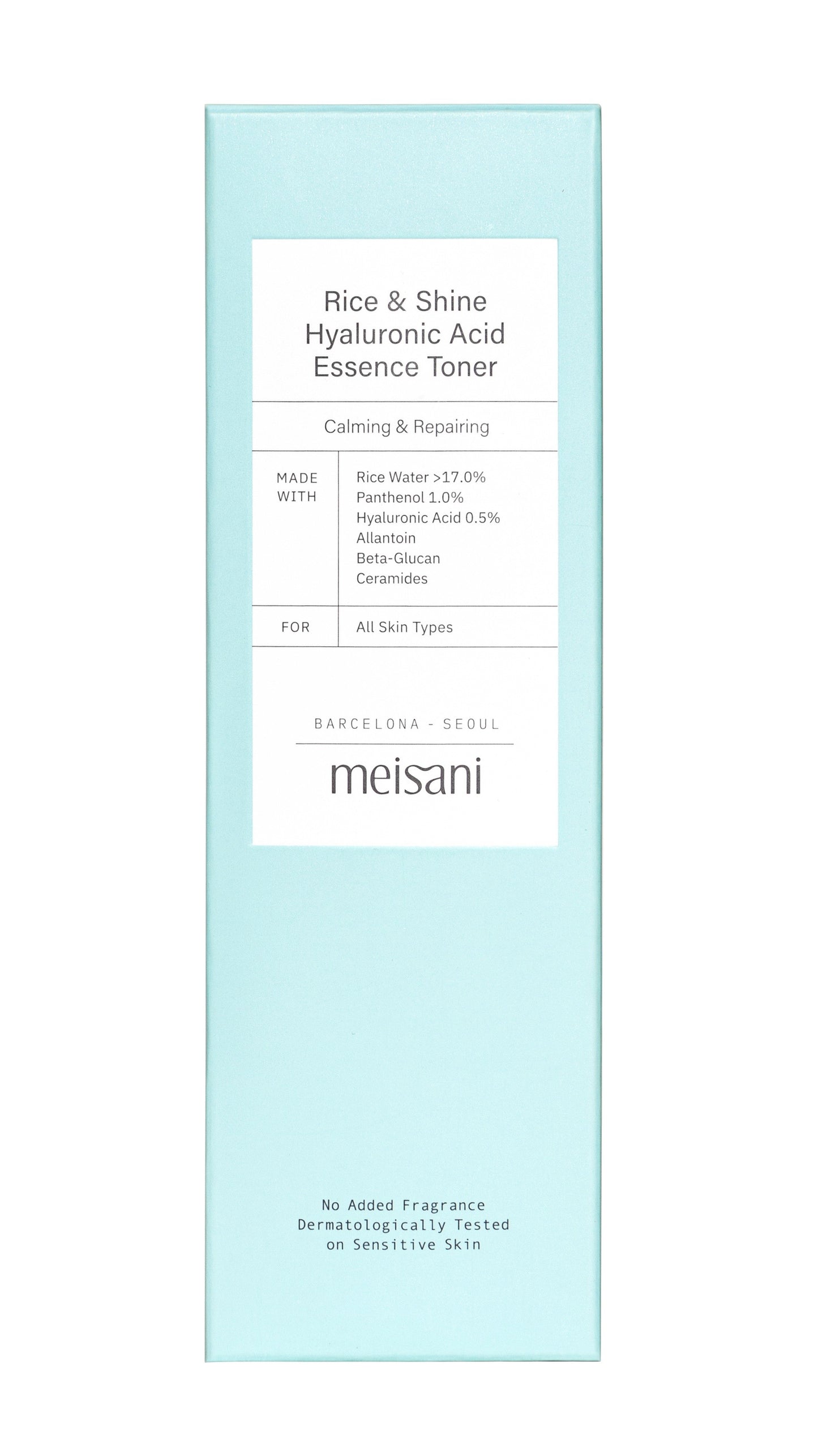 ingredientes tonico meisani rice and shine hyaluronic acid essence toner