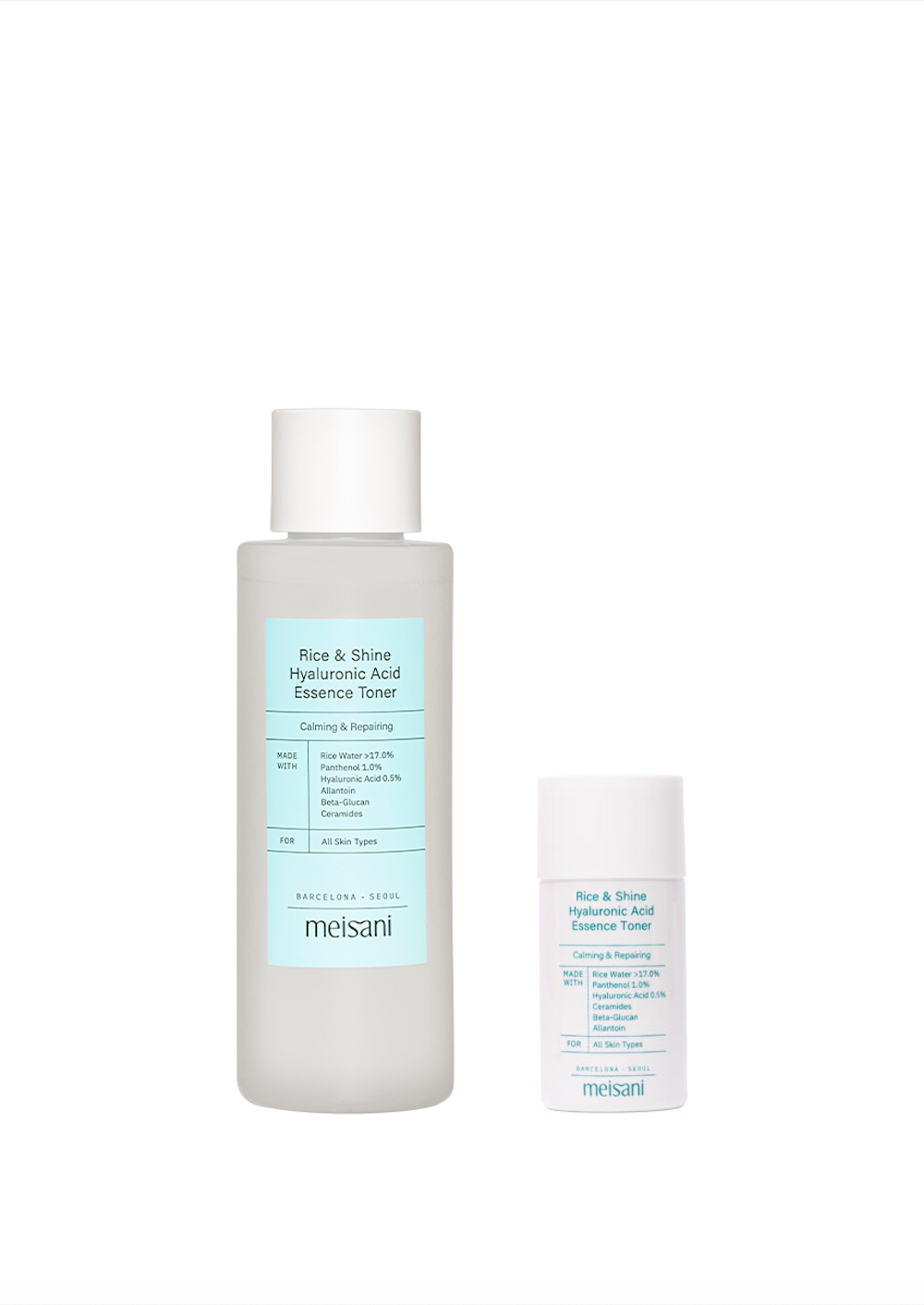 onico facial meisani rice and shine hyaluronic acid essence toner duo