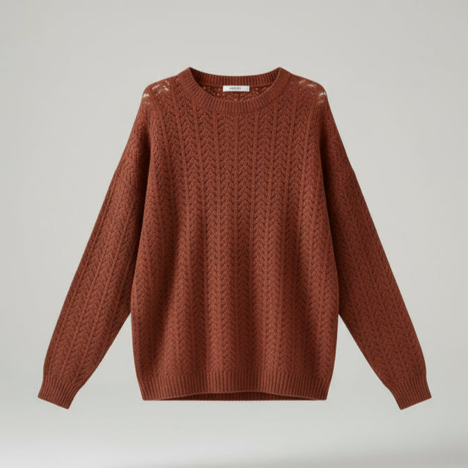 jersey calado punto marsala treintaytantos mood showroom prenda ligera femenina