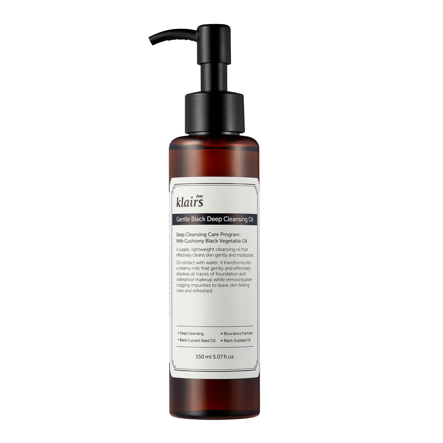 aceite desmaquillante klairs gentle black deep cleansing oil