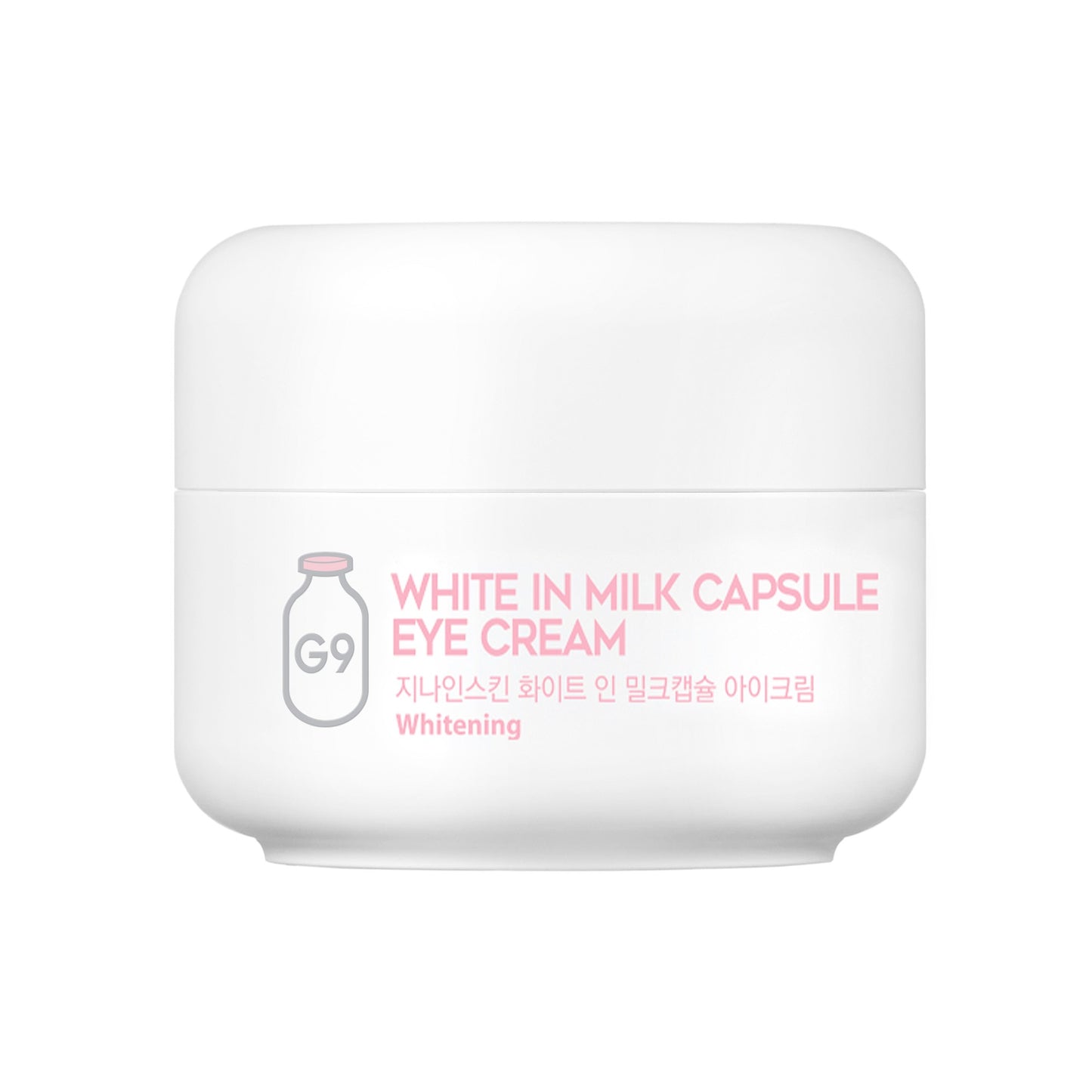 g9 skin white in milk capsule eye cream envase tarro blanco hidratante