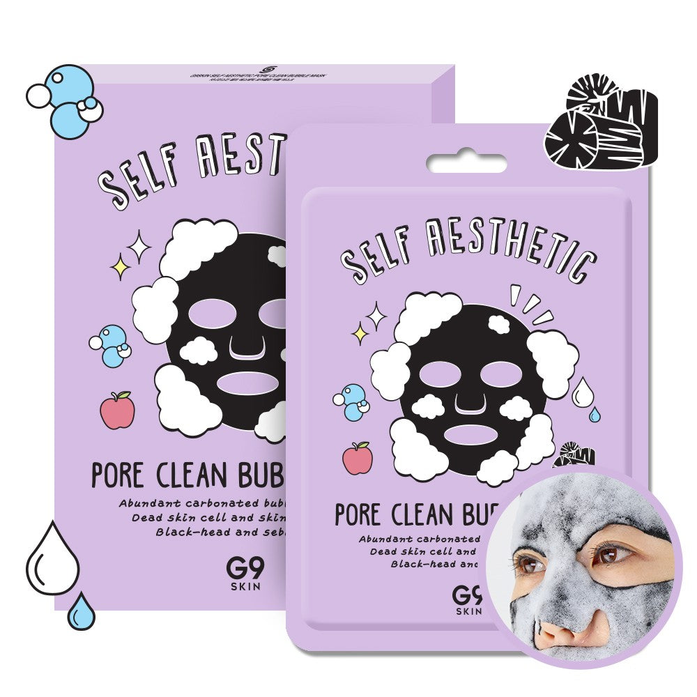 mascarilla g9 skin bubble mask envase rosa cosmética coreana