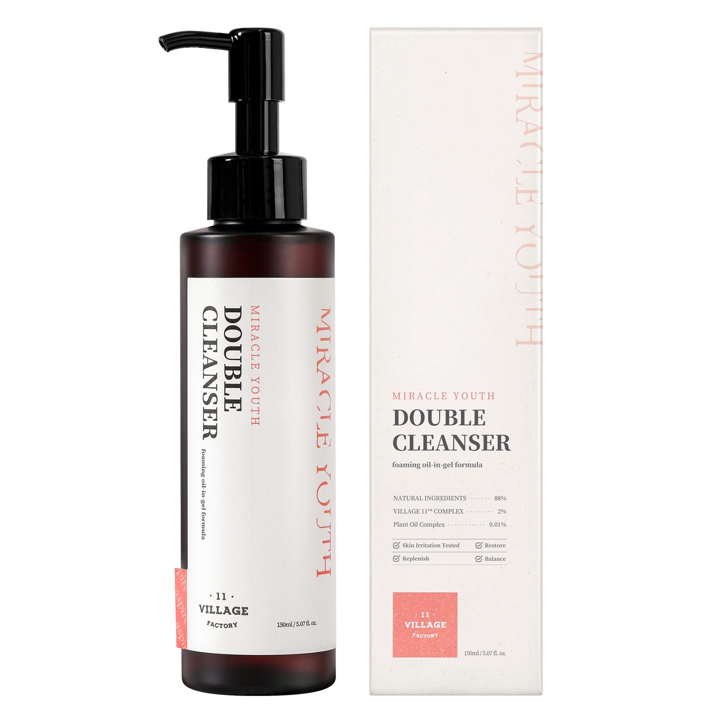limpiador facial village 11 factory double cleanser envase y caja