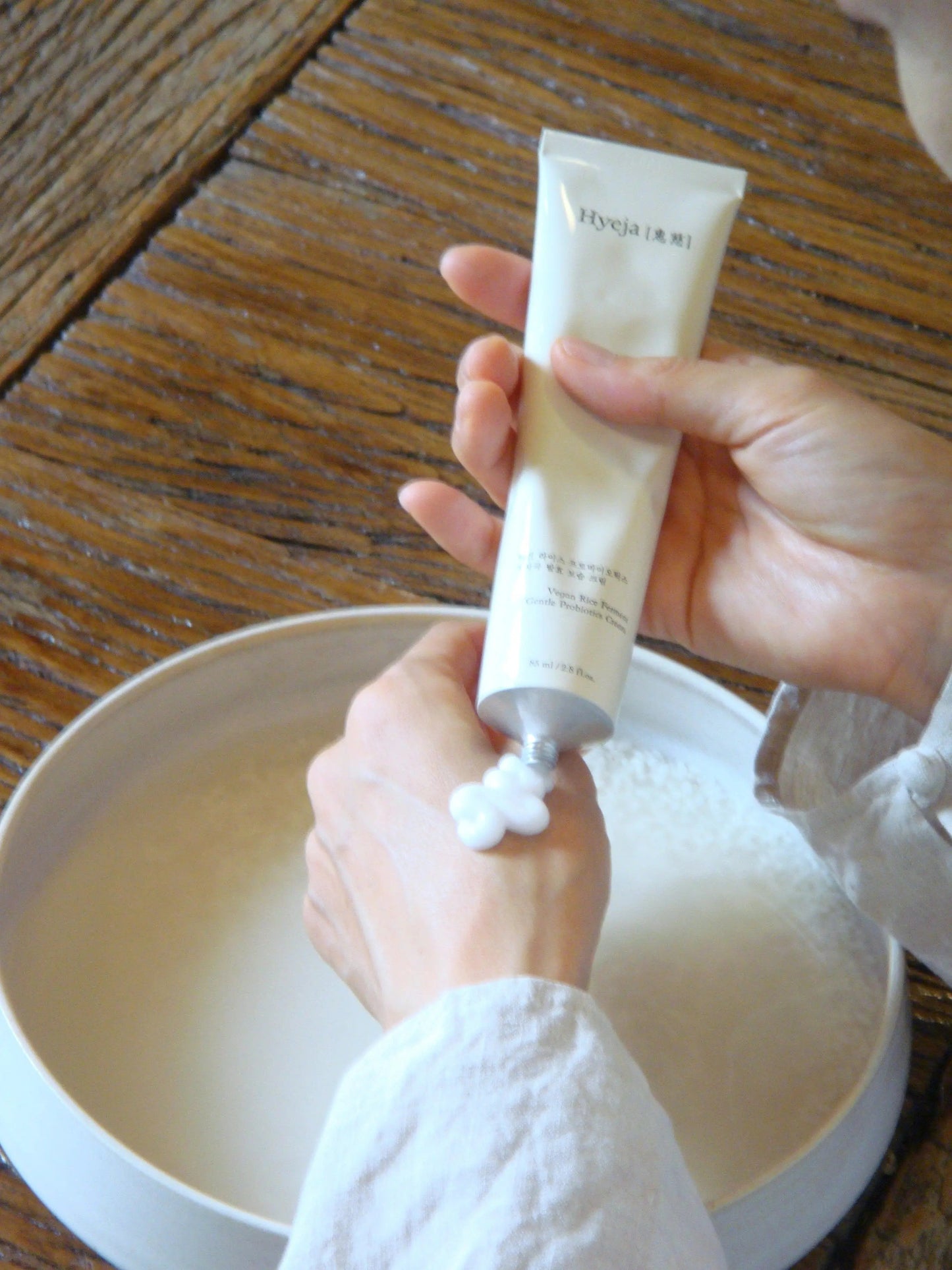 hyeja vegan rice fermenter gentle probiotics cream crema probiótica facial aplicación diaria