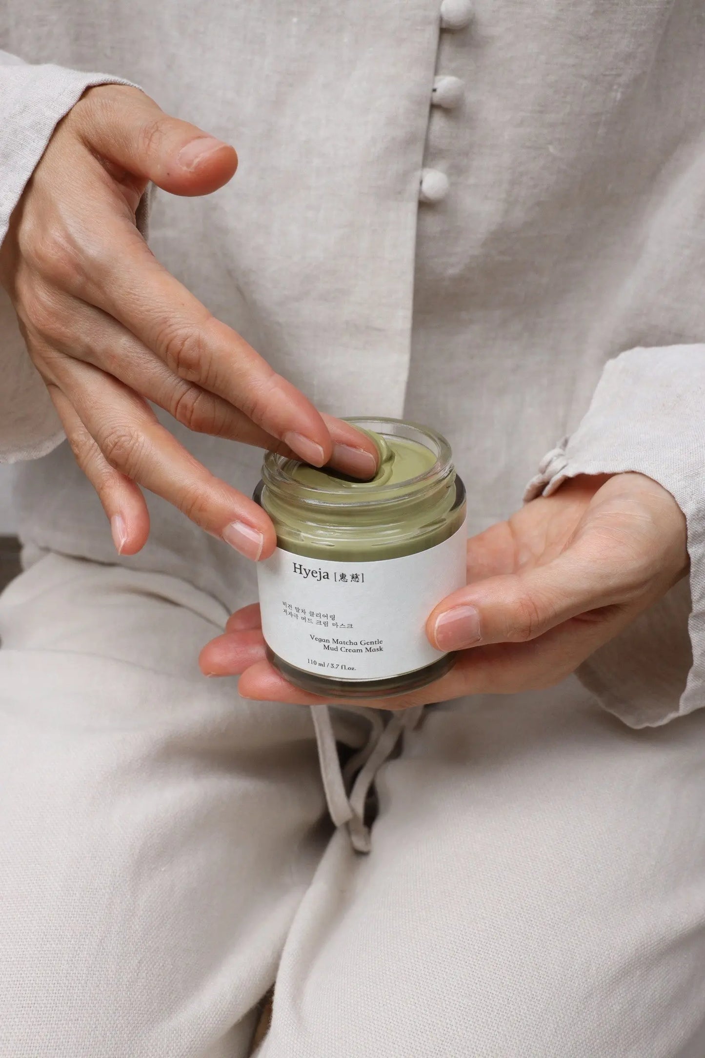 hyeja vegan matcha balancing mask aplicación mascarilla facial vegana nutritiva