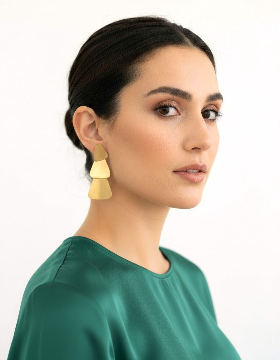 pendientes dorados acero articulados treintaytantos mood joyas oviedo