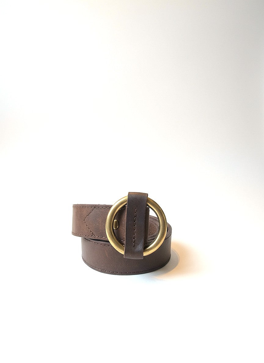 cinturon piel marron envejecido treintaytantos mood showroom accesorio elegante