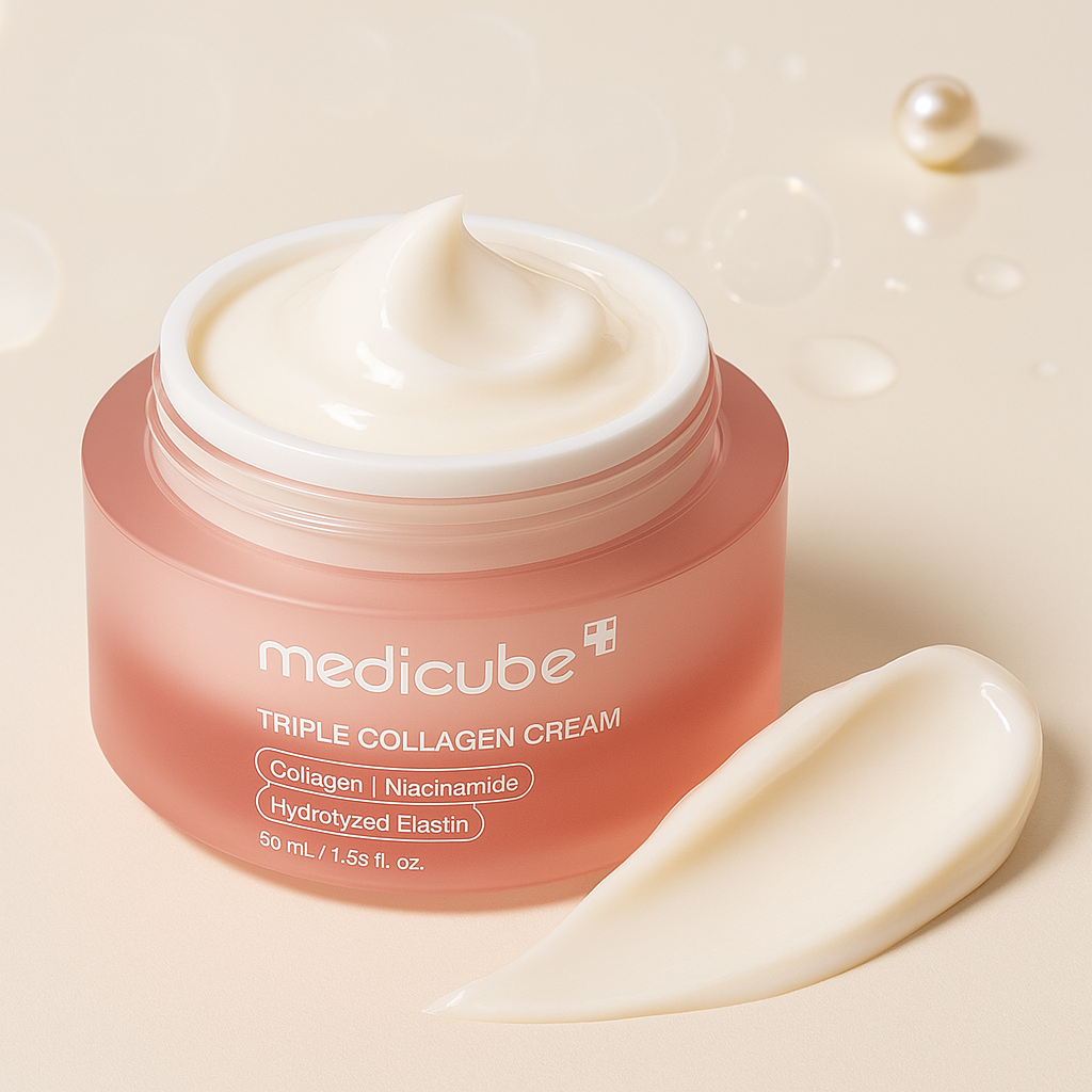 textura crema medicube triple collagen cream reafirmante piel