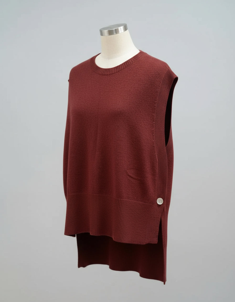 chaleco punto marsala treintaytantos mood showroom prenda oversize femenina