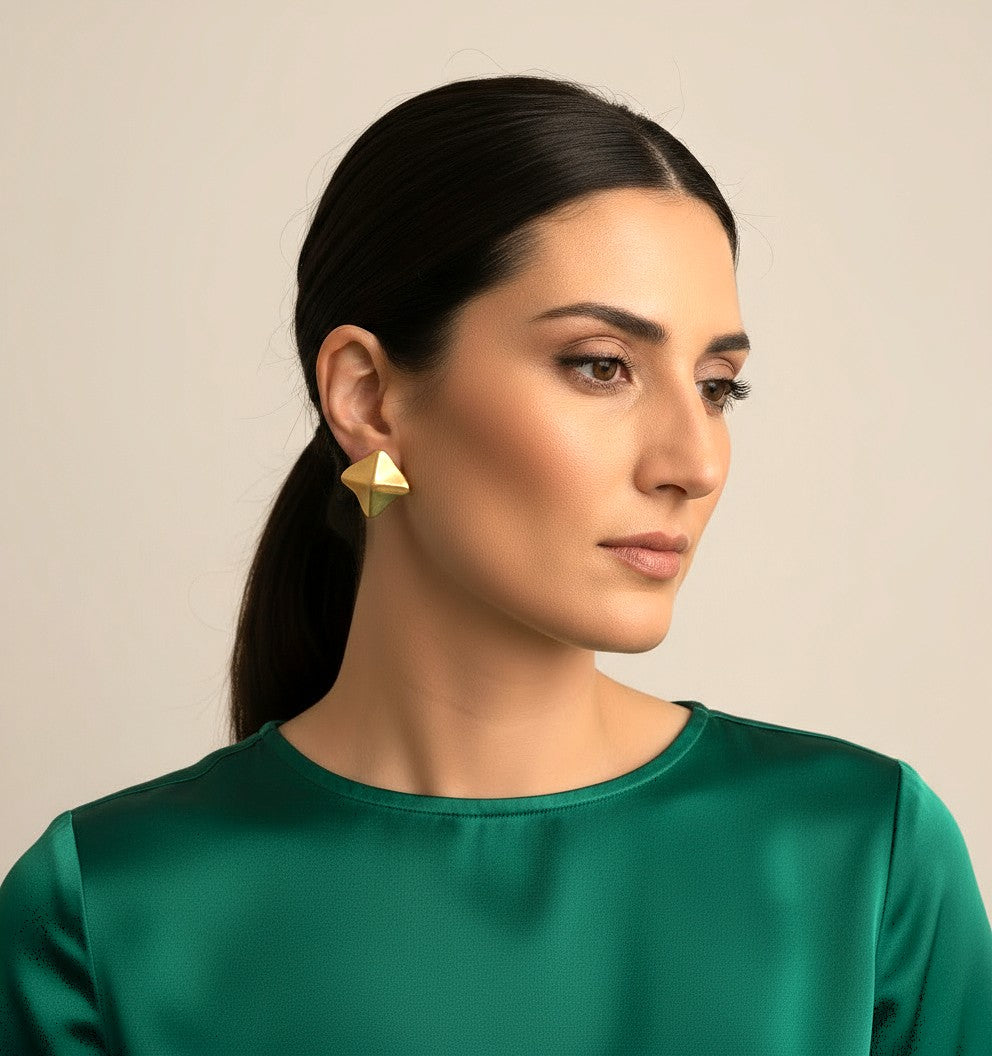 pendientes dorados acero geometrico treintaytantos mood joyas oviedo