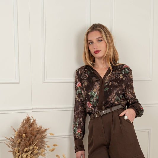 BLUSA ESTAMPADO FLORAL SATINADA