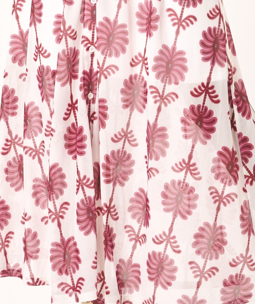VESTIDO VEE CAMISERO LARGO TUL ESTAMPADO - LYLU