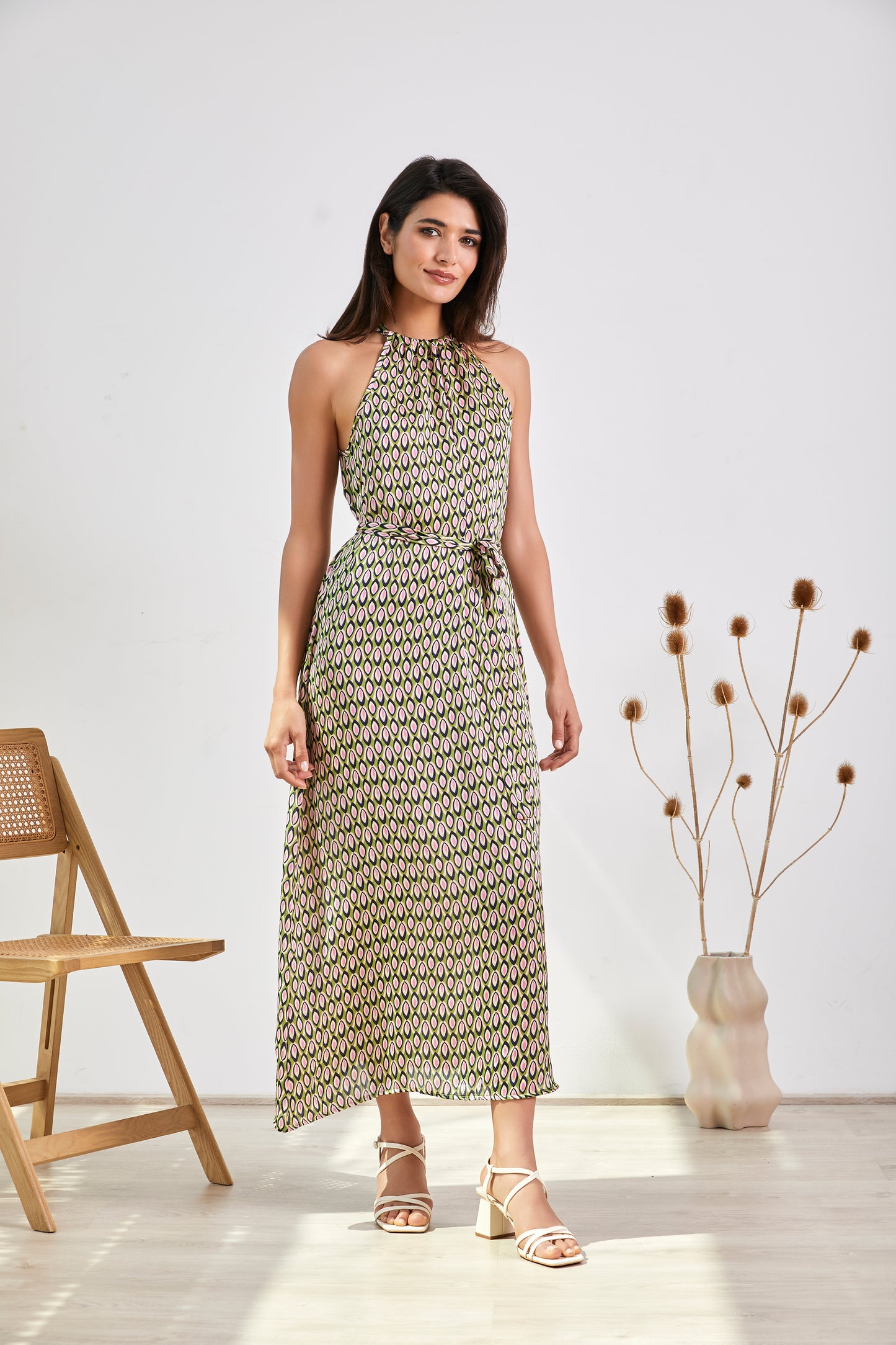VESTIDO LARGO ESCOTE HALTER FAWM -LYLU