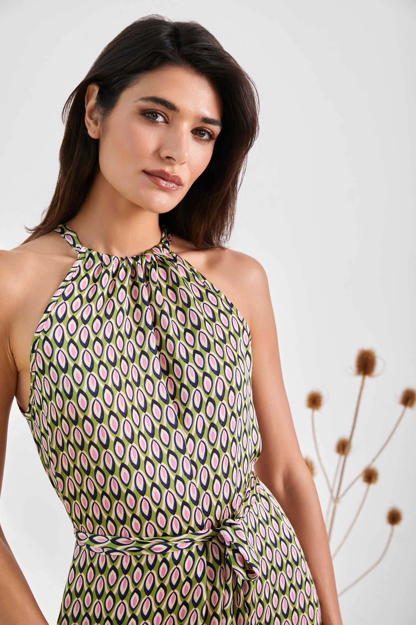VESTIDO LARGO ESCOTE HALTER FAWM -LYLU
