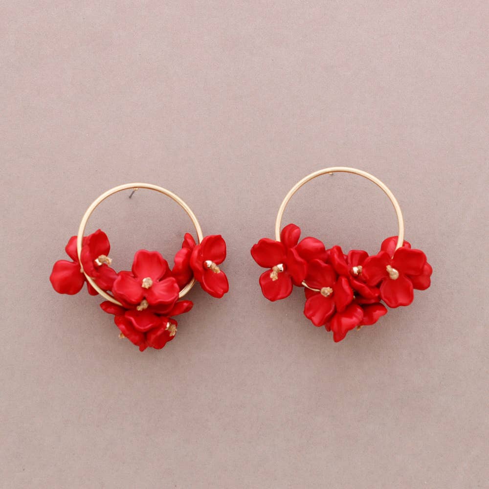 PENDIENTES ARO GRANDES FLOR RESINA - BLOOM