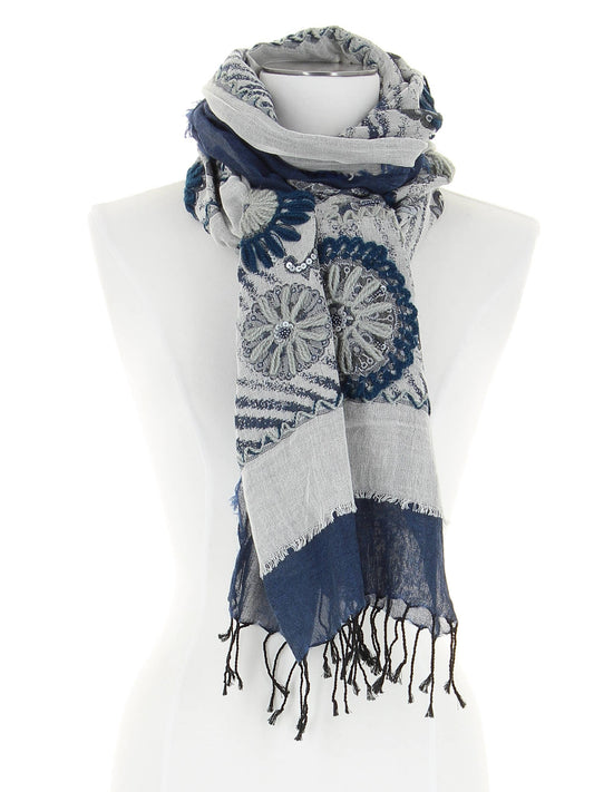 FOULARD MANESWAR- ALGODON BORDADO