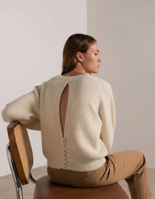 jersey lana crudo escote espalda treintaytantos mood moda oviedo
