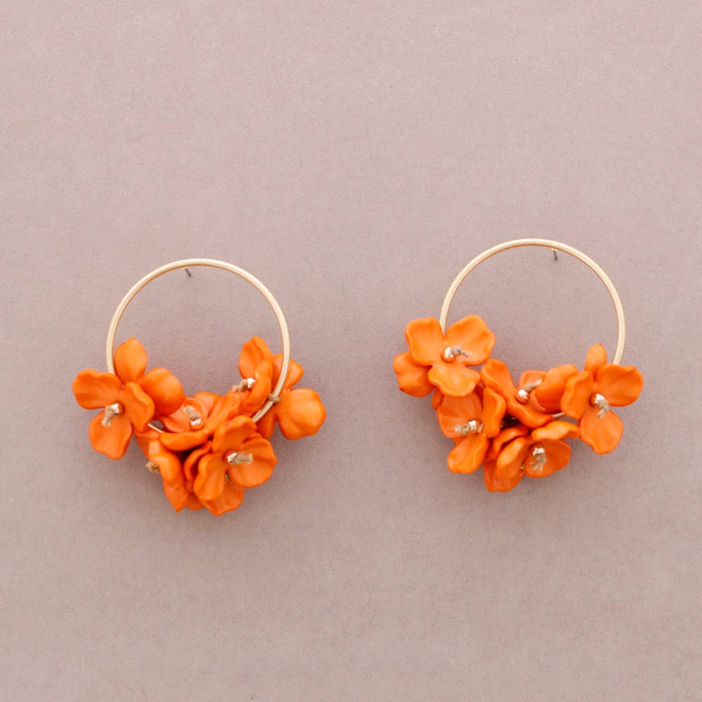 PENDIENTES ARO GRANDES FLOR RESINA - BLOOM