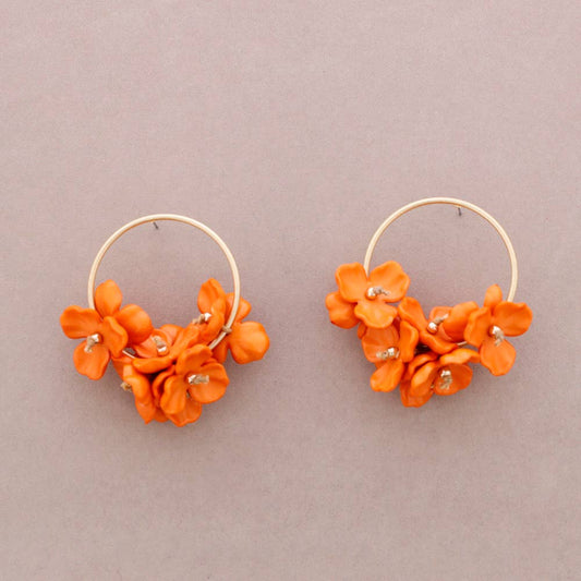 PENDIENTES ARO GRANDES FLOR RESINA - BLOOM