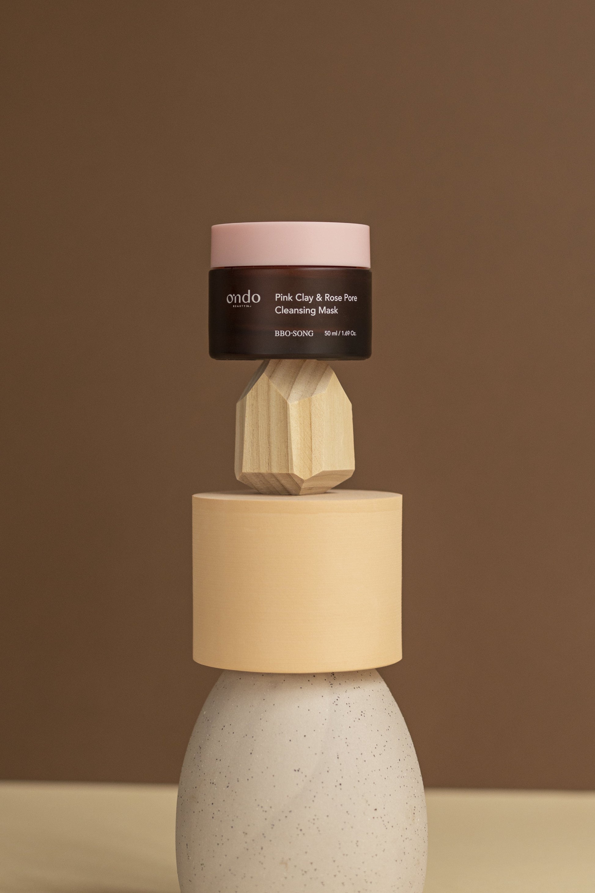  ondo beauty pink clay rose pore cleansing mask envase diseño fotografico