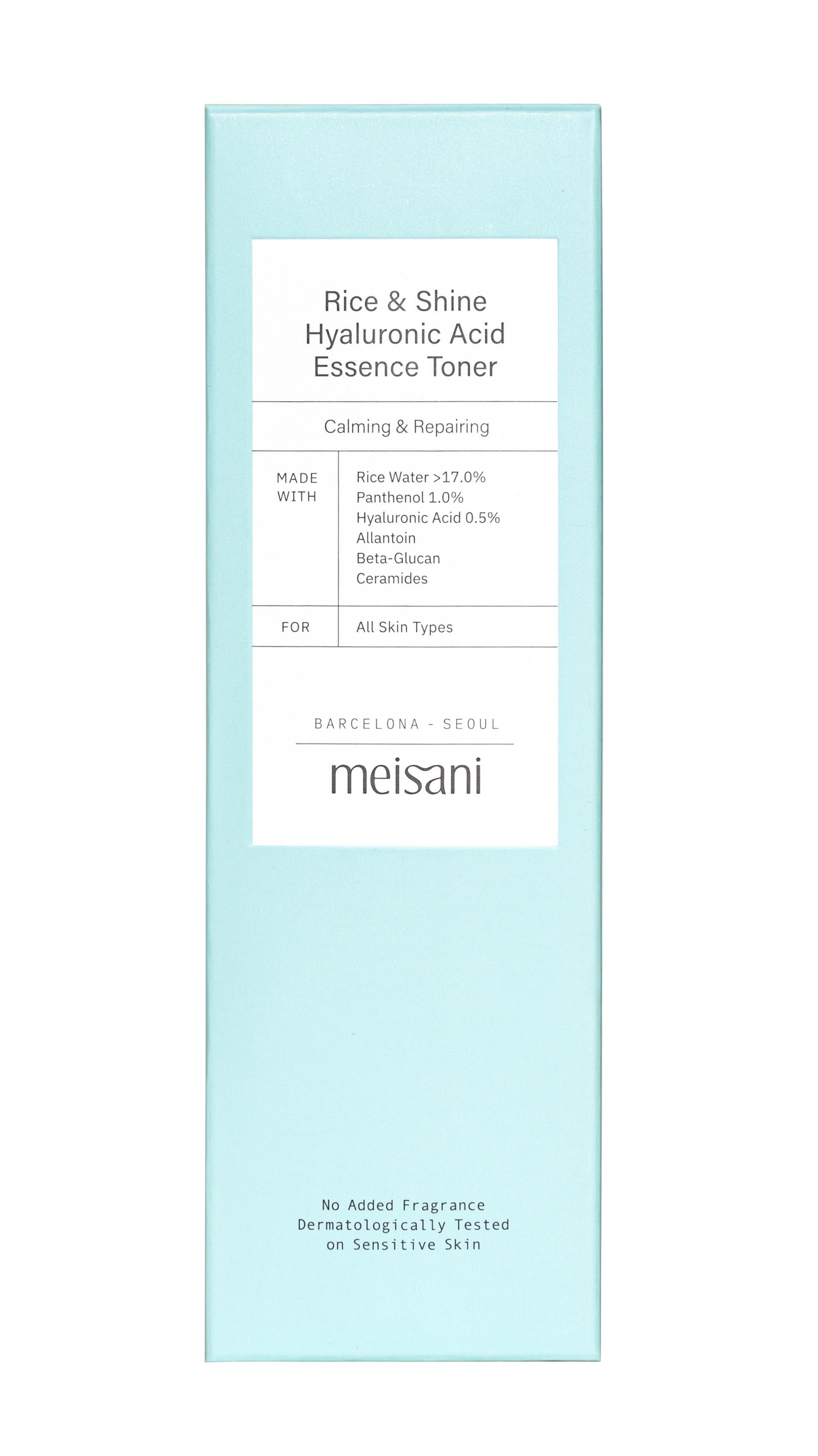 ingredientes tonico meisani rice and shine hyaluronic acid essence toner