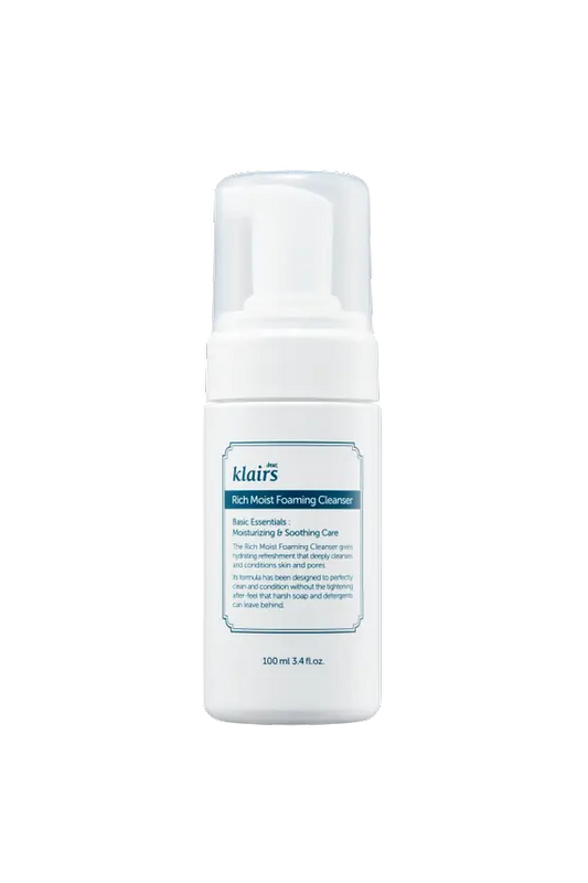  klairs rich moist foaming cleanser limpiador facial espumoso hidratante piel sensible