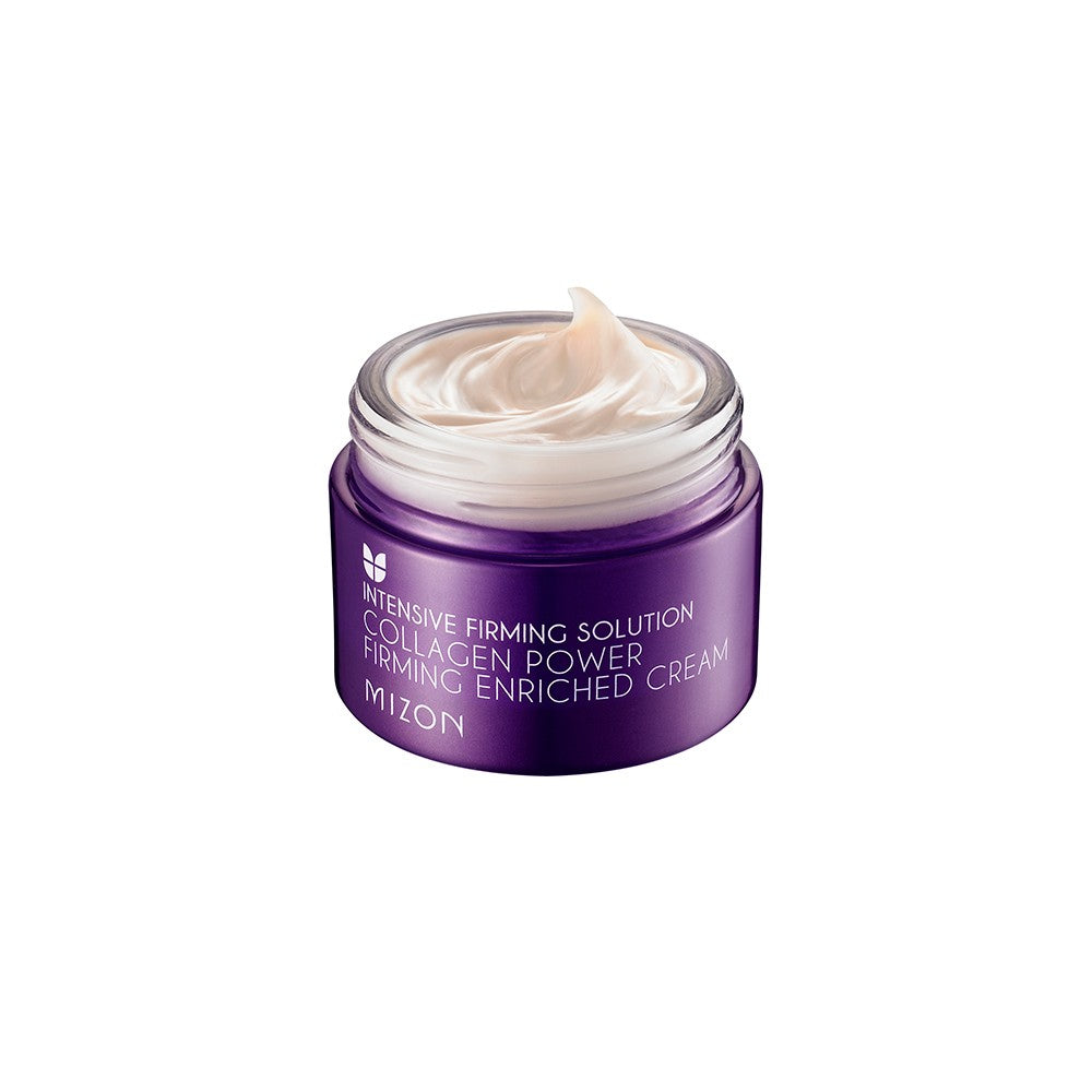 mizon collagen power firming enriched cream tarro abierto textura