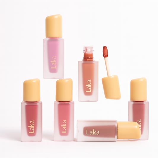 labiales laka fruity glam tint coleccion tonos nude y rojos