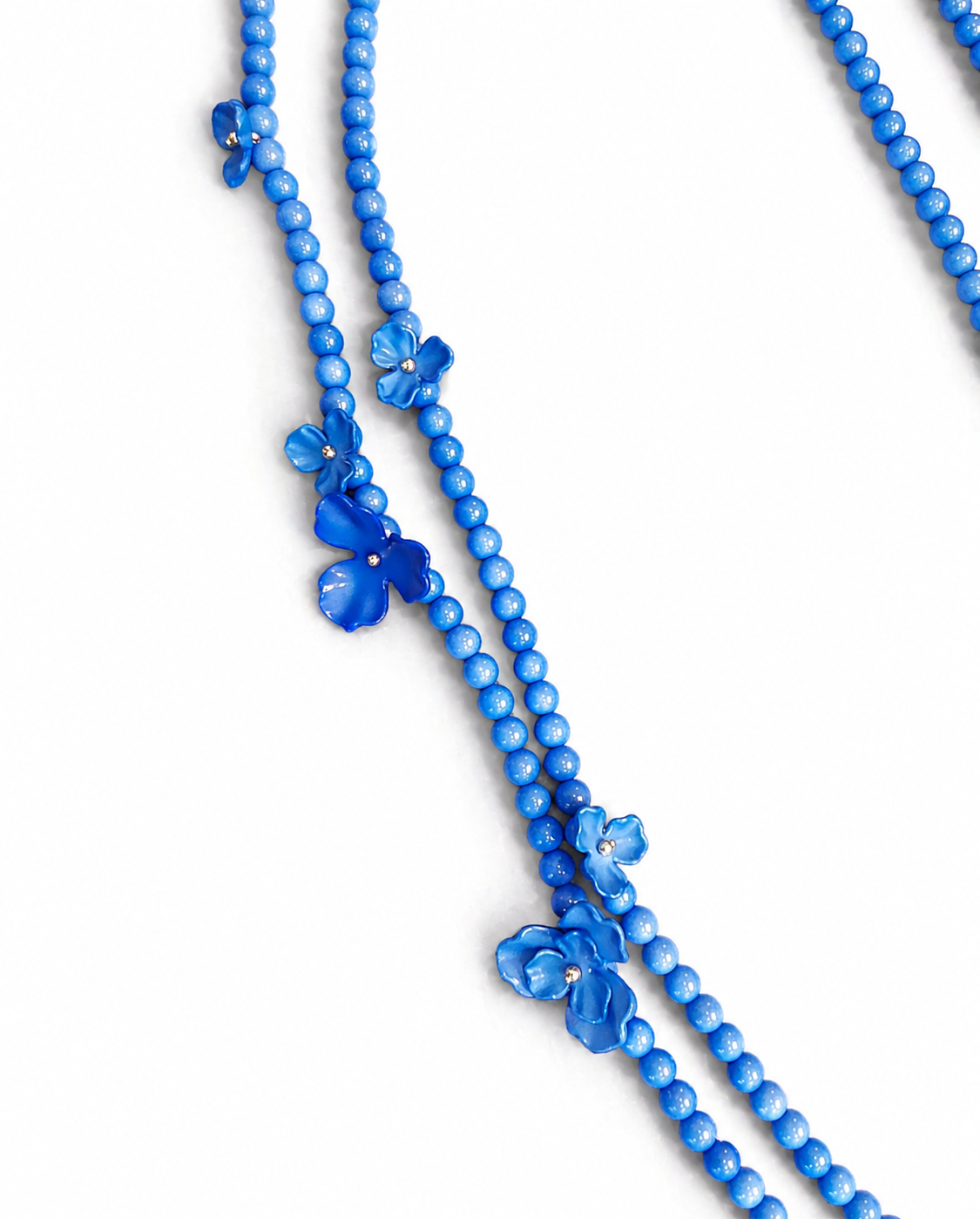 COLLAR LARGO DOBLE BOLAS RESINA FLORES - ARLEN