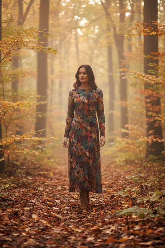 vestido bastet tul estampado selvático lylu treintaytantos showroom oviedo moda mujer