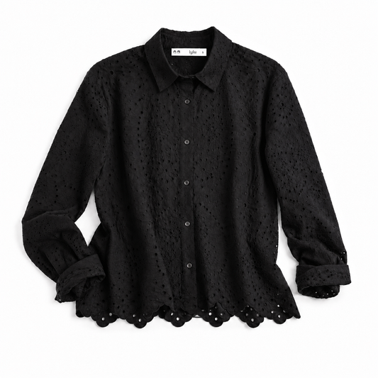 CAMISA BORDADO INGLÉS NEGRA DALA – LYLU