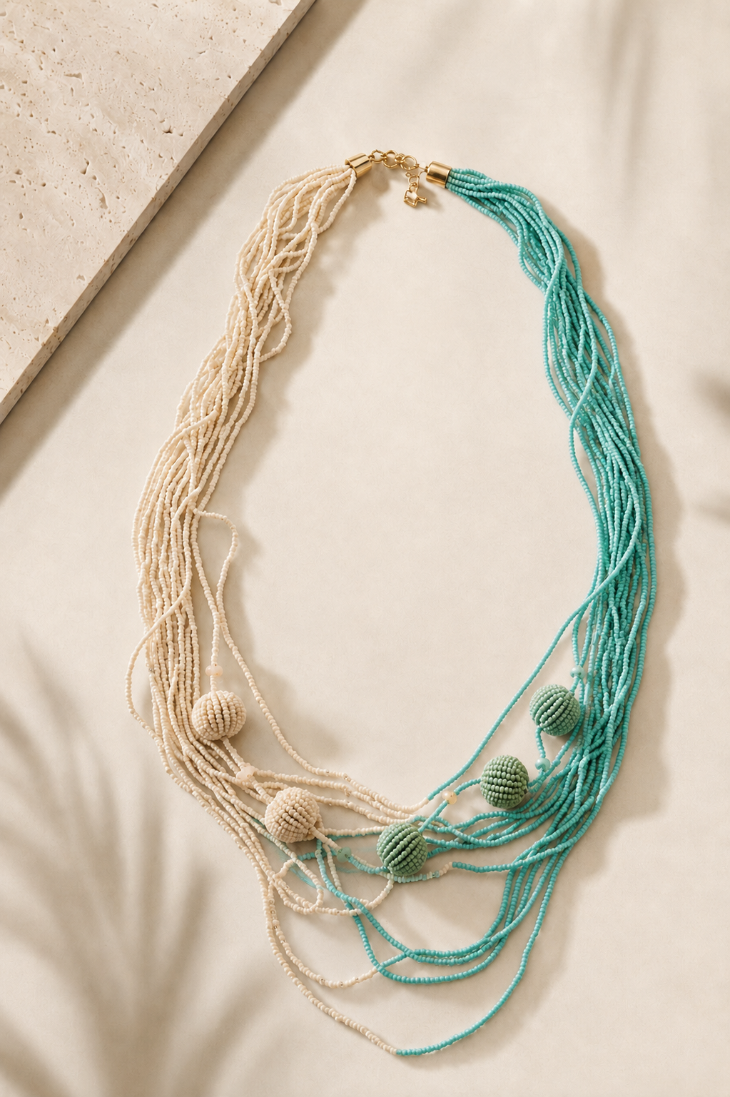 COLLAR  DE BOLAS BICOLOR