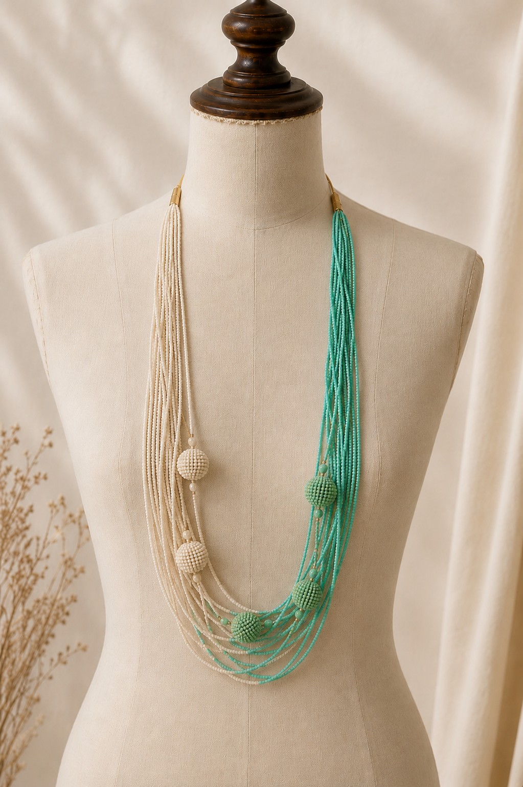COLLAR  DE BOLAS BICOLOR
