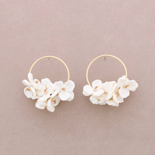 PENDIENTES ARO GRANDES FLOR RESINA - BLOOM