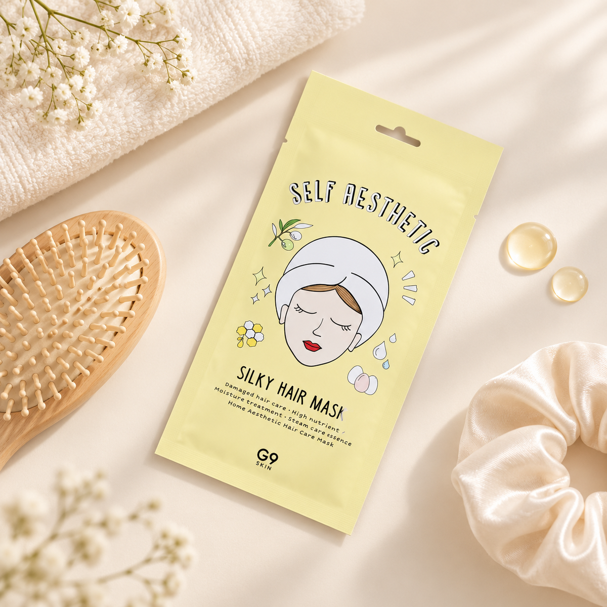 Mascarilla capilar Silky Hair Mask de G9 Skin para cabello dañado - cosmética coreana