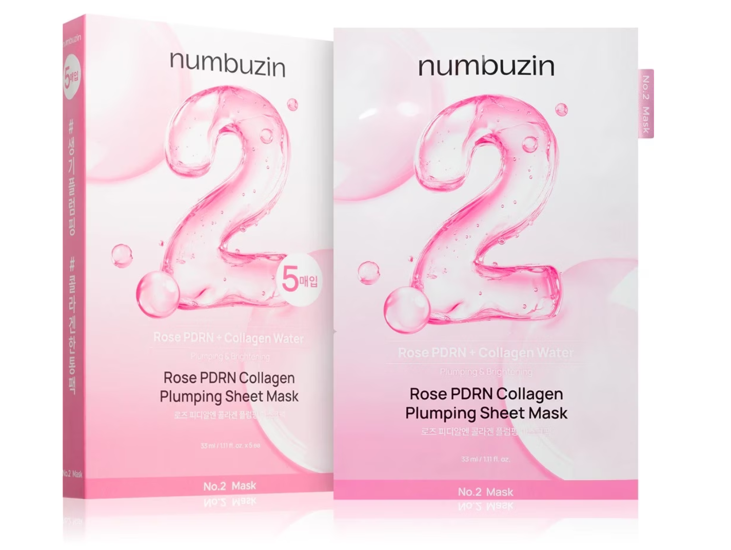 MASCARILLA COREANA DE COLÁGENO Y PDRN DE ROSA PLUMPING Nº 2   – NUMBUZIN