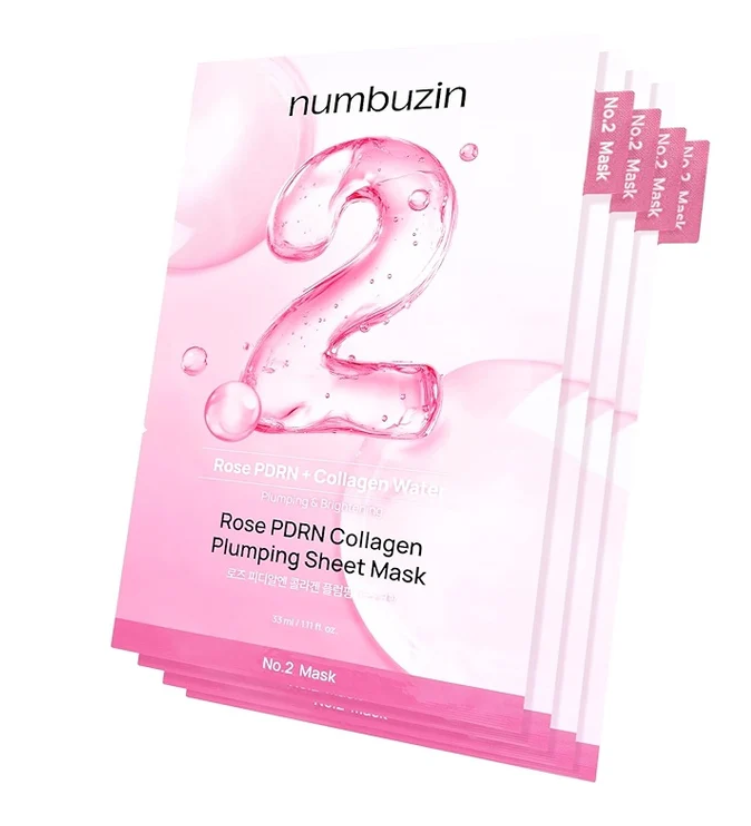 MASCARILLA COREANA DE COLÁGENO Y PDRN DE ROSA PLUMPING Nº 2   – NUMBUZIN