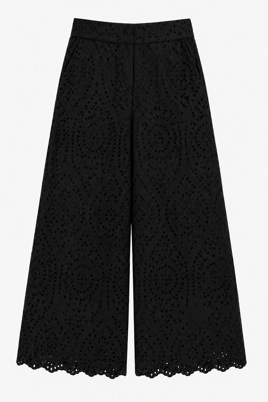 PANTALÓN TOBILLERO BORDADO INGLÉS NEGRO DROP – LYLU