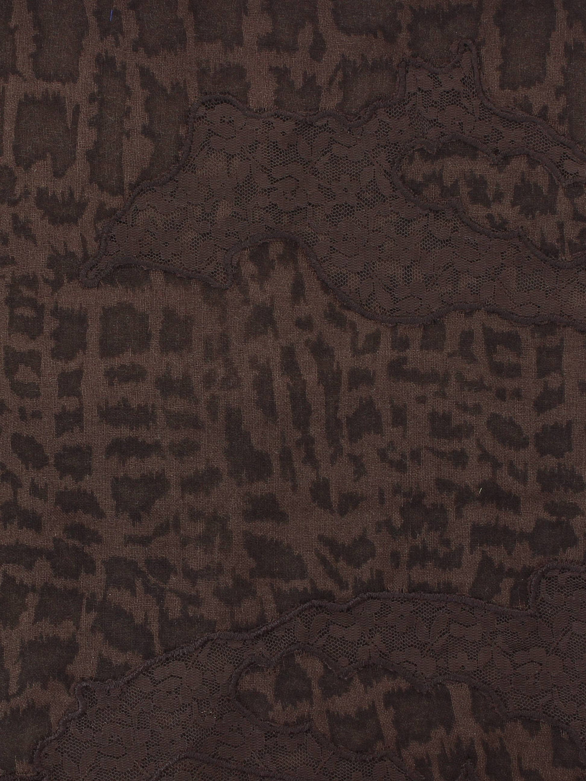 Superzoom del encaje floral y textura del pañuelo Kalahari marrón chocolate