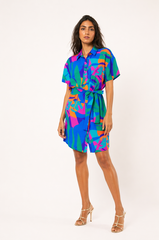 VESTIDO CAMISERO ESTAMPADO VIBRANTE MELI – LYLU